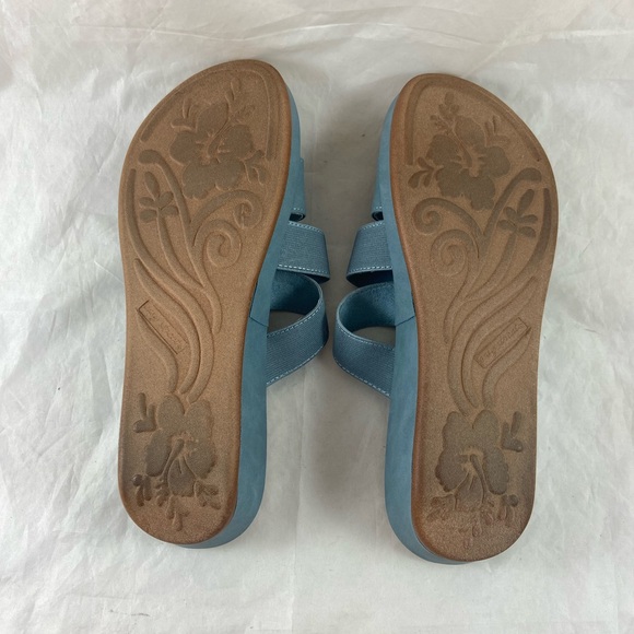 EASY STREET Sayre Woman’s Sandals Denim Round Toe Wedge Slip On Shoes 10 M. New - Picture 9 of 14